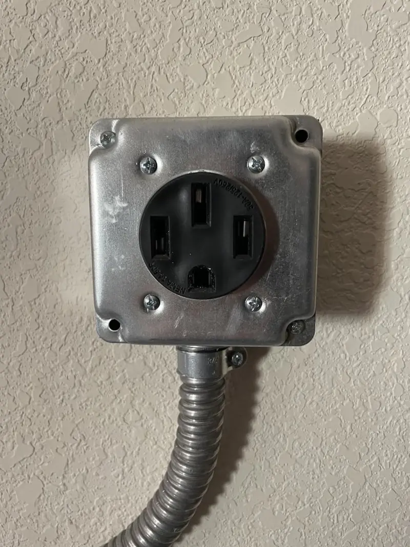 NEMA 14-50 outlet installed for Electrical Panel Upgrade in Denton