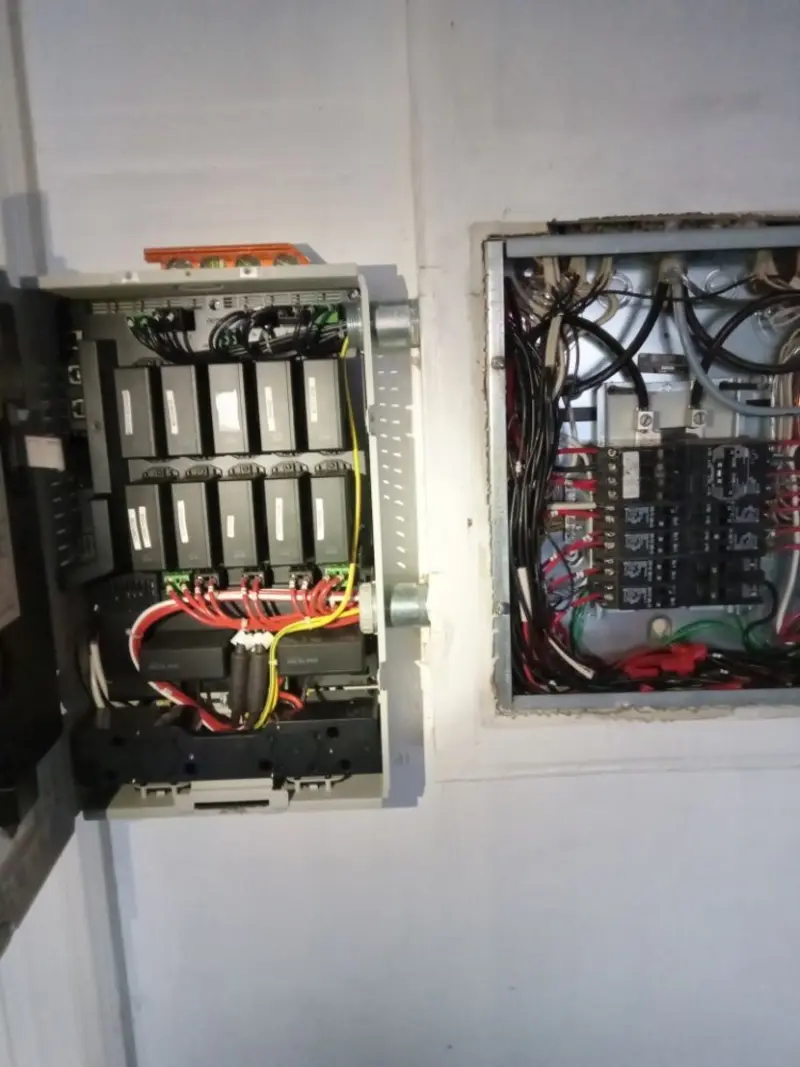 Electrical panel upgrade completed for Security Camera Wiring in Denton